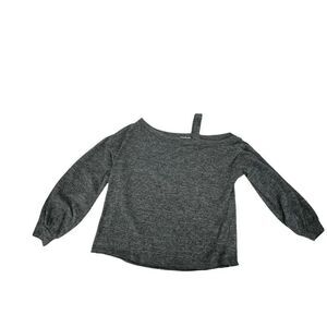 Gray Boat Neck Cozy Soft Long Sleeve Top Balloon Sleeve Size M La Miel Casual